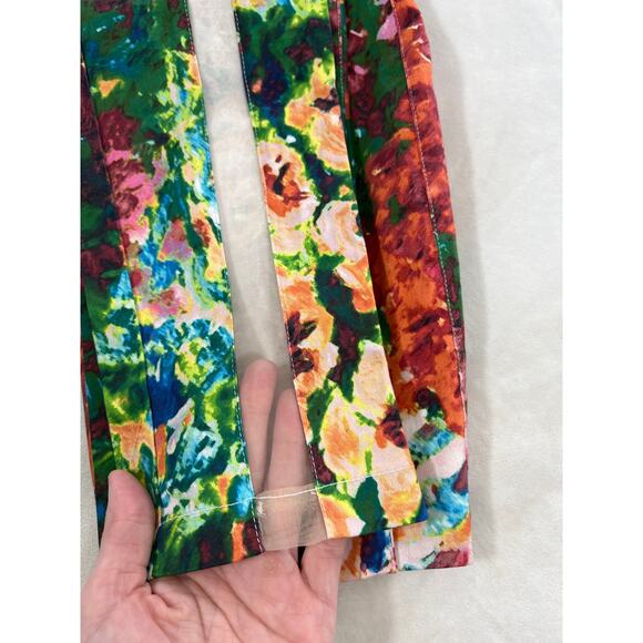 Revolve Casper & Pearl Sophmore Pants Floral Skinny Leg Sheer Front Artsy Fun - Picture 9 of 11